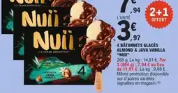 E.Leclerc Express Nuii - 4 bâtonnets glacés almond & java vanilla offre