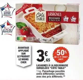 Lasagnes à la bolognaise surgelées
