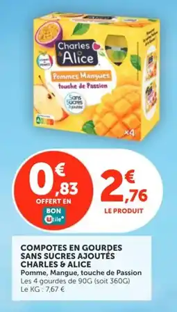 Utile Charles & Alice Compotes en gourdes offre