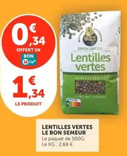 Utile LE BON SEMEUR Lentilles vertes offre