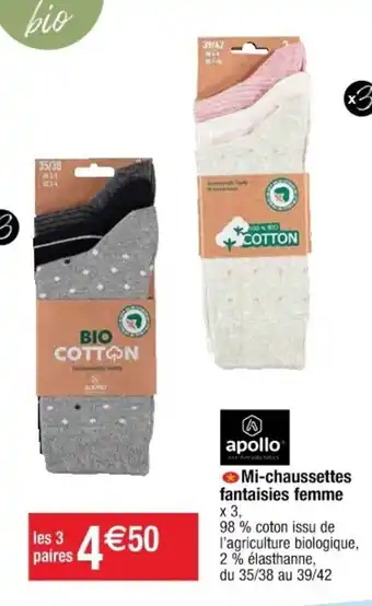 Cora x Carrefour Mi-chaussettes fantaisies femme offre