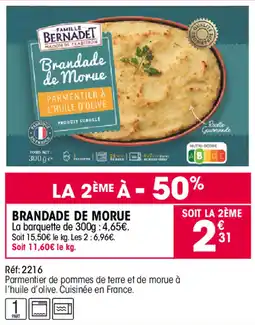 Croque Gel FAMILLE BERNADET Brandade de Morue offre