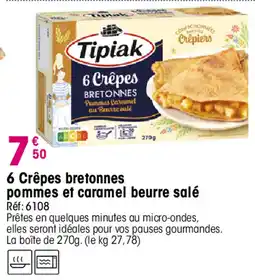 Croque Gel Tipiak 6 Crêpes bretonnes offre