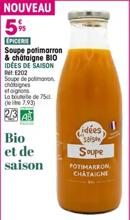 Croque Gel idées de saison Soupe POTIMARRON, CHÂTAIGNE offre