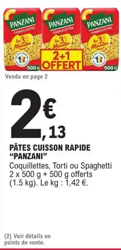 E.Leclerc Express PANZANI PÂTES CUISSON RAPIDE offre
