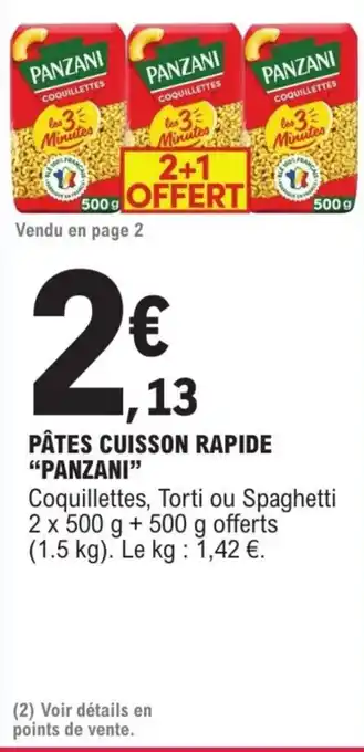 PANZANI PÂTES CUISSON RAPIDE
