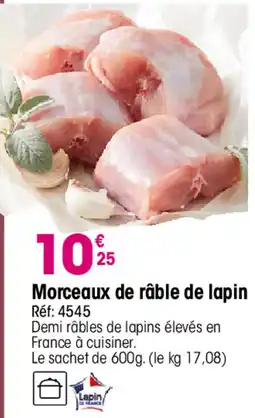 Croque Gel Lapin de France Morceaux de râble de lapin offre