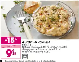 Croque Gel 4 Gratins de cabillaud offre
