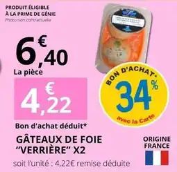 E.Leclerc Prime - gâteaux de foie verrière x2 offre