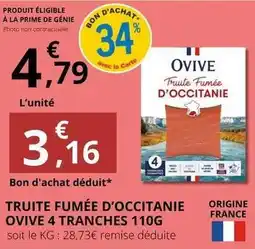 E.Leclerc Prime - truite fumee d'occitanile ovive 4 tranches offre