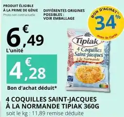 E.Leclerc Tipiak - 4 coquilles saint-jacques à la normande offre