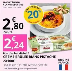 E.Leclerc Rians - crème brûlée pistache 2x100g offre