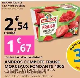 E.Leclerc Prime - andros compote fraise morceaux fondants 400g offre
