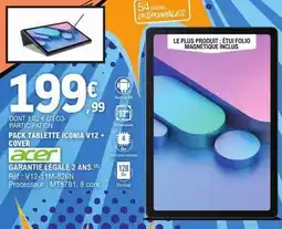 E.Leclerc Acer - pack tablette iconia v12 + cover offre