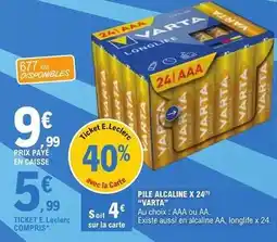 E.Leclerc Varta - pile alcaline x 24 offre