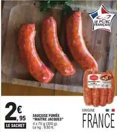 E.Leclerc Maitre jacques - saucisse fumée offre