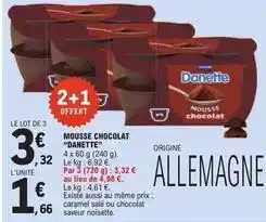 E.Leclerc Danette - mousse chocolat danette offre