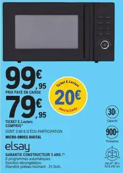 E.Leclerc Elsay - garantie constructeur 3 ans offre