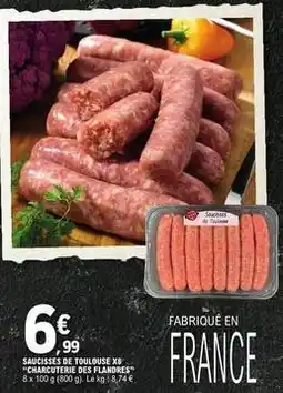 E.Leclerc Charcuterie des flandres - saucisses de toulouse x8 offre