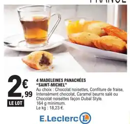 E.Leclerc E.leclerc - 4 madeleines panachées offre
