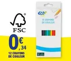 E.Leclerc 12 crayons de couleur offre