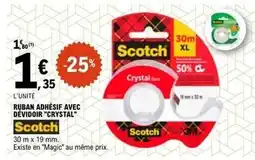 E.Leclerc Scotch - ruban adhésif avec devidoir crystal offre
