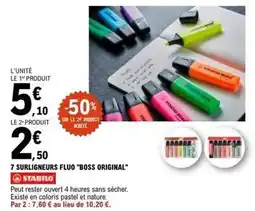 E.Leclerc Stabilo - 7 surligneurs fluo boss original offre