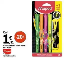 E.Leclerc Maped - 4 surligneurs fluo peps et 1 offre