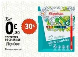 E.Leclerc Esquisse - 12 feutres de coloriage offre
