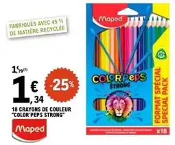 E.Leclerc Maped - 18 crayons de couleur color' peps strong offre
