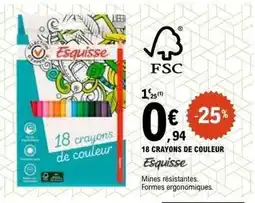 E.Leclerc Esquisse - 18 crayons de couleur offre