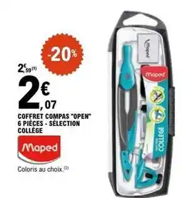 E.Leclerc Maped - coffret compas open 6 pièces-selection offre