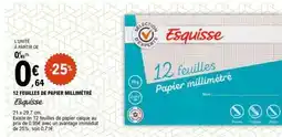 E.Leclerc Esquisse - 12 feuilles de papier millimetre offre