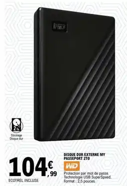 E.Leclerc My - disque dur externe passe sport zto offre