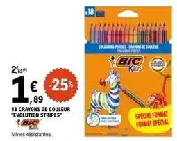 E.Leclerc Bic - 18 crayons de couleur evolution stripes offre