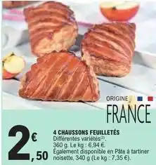 E.Leclerc 4 chaussons feuilletés offre
