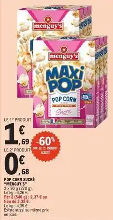 E.Leclerc Menguy's - pop corn sucre offre