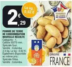 E.Leclerc Pomme de terre de consommation nouvelle récolte offre