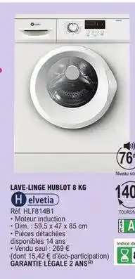 E.Leclerc Dim - lave-linge hublot 8 kg elvetta offre