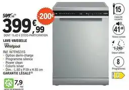 E.Leclerc Whirlpool - lave-vaisselle w7fb33t offre