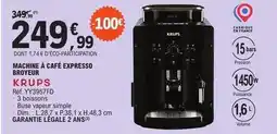 E.Leclerc Krups - machine à café expresso broyeur offre