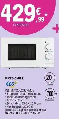 E.Leclerc Dim - micro-ondes m7720c2sspmoe offre