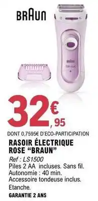 E.Leclerc Braun - rasoir electrique rose offre