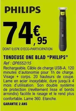E.Leclerc Philips - tondeuse one blad offre