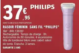 E.Leclerc Philips - rasoir féminin sans fil philips brl 138/00 offre