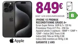 E.Leclerc Apple - iphone 15 promax reconditionne grade a+ offre