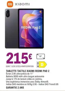E.Leclerc Xiaomi - tablette tactile redmi pad 2 offre