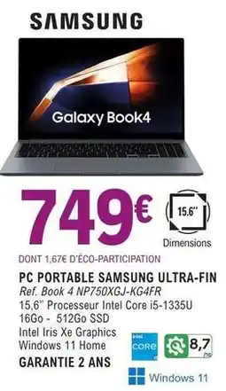 E.Leclerc Samsung - pc portable samung ultra-fin offre