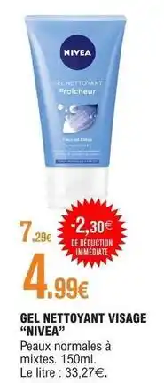 E.Leclerc Nivea - gel nettoyant visage offre