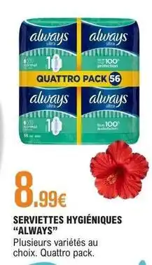 E.Leclerc Always - serviettes hygiéniques offre